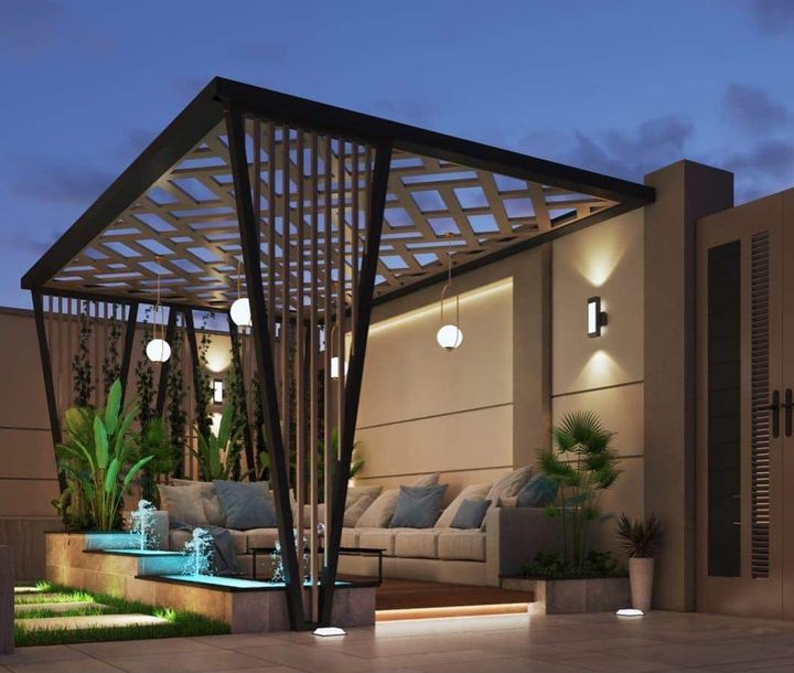 مظلات وجلسات خارجية